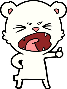 Bir insan tarafından çizilmiş kızgın kutup ayısı çizgi filmi.