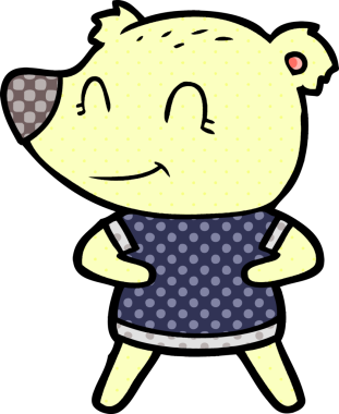 Bir insan tarafından çizilmiş dost canlısı ayı çizgi filmi.