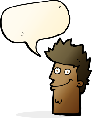 bir insan tarafından çizilmiş bir konuşma baloncuğuyla mutlu adam yüzü