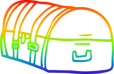 Bir insan tarafından çizilmiş bir karikatür seyahat sandığının gradyan çizimi