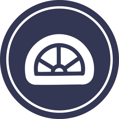 Bir insan tarafından çizilen açıölçer matematik ekipmanı dairesel simgesi