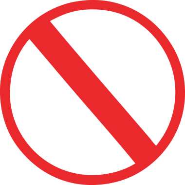 Bir insan tarafından çizilen izin verilmeyen bir işaretin düz renk retro karikatürü