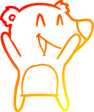 Bir insan tarafından çizilmiş gülen kutup ayısı karikatürü.