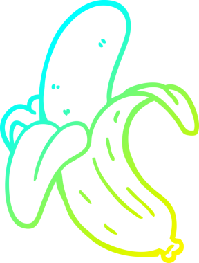 Bir insan tarafından çizilmiş bir muzun soğuk gradyan çizimi