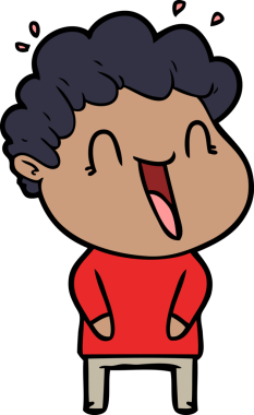 Bir insan tarafından çizilmiş mutlu bir adam.