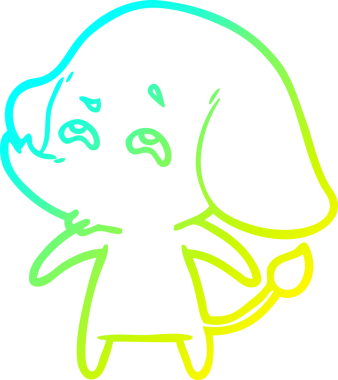 Bir insanın çizdiği karikatür fili çizimi.