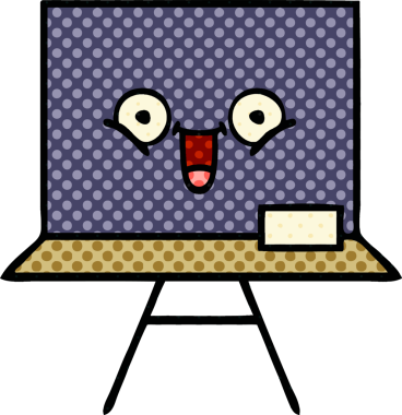 bir insan tarafından çizilmiş bir karatahtanın çizgi roman tarzı