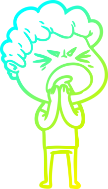 Bir insan tarafından çizilmiş öfkeli bir çizgi film karakteri.