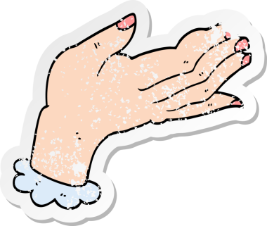 Bir insan tarafından çizilmiş bir karikatür el çıkartması.