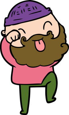 Bir insan tarafından çizilmiş sakallı bir adam.