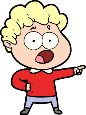 Bir insan tarafından çizilmiş bir karikatür adamı şaşkınlıkla nefes nefese kaldı.