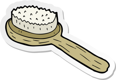 Bir insan tarafından çizilmiş eski bir fırçanın çıkartması.