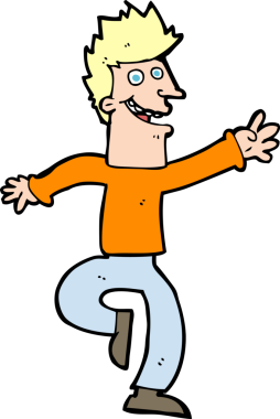 Bir insan tarafından çizilmiş mutlu bir adam.