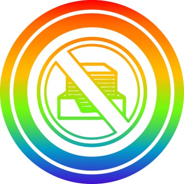 bir insan tarafından çizilmiş gökkuşağı gradyan ofis kağıdı olmayan dairesel simge