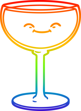 gökkuşağı gradyan çizgisi bir insan tarafından çizilmiş bir şarap kadehinin çizimi