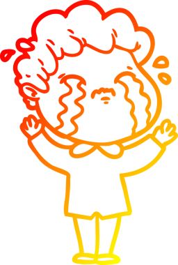 Bir insan tarafından çizilmiş ağlayan bir çizgi film karakteri çizimi.