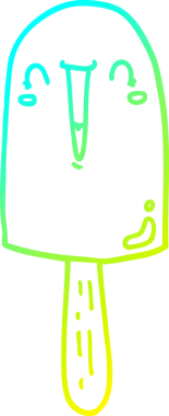 Bir insan tarafından çizilmiş buz lolipopunun soğuk gradyan çizimi.