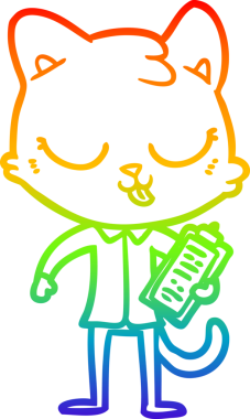 gökkuşağı gradyanı çizimi bir insan tarafından çizilmiş çizgi film kedisi