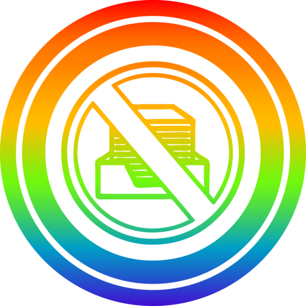 bir insan tarafından çizilmiş gökkuşağı gradyan ofis kağıdı olmayan dairesel simge