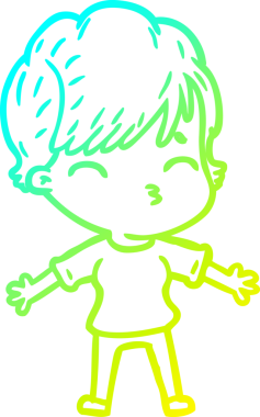 Bir insan tarafından çizilmiş bir karikatür kadın çizimi