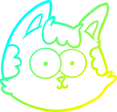 Bir insan tarafından çizilmiş kedi suratının soğuk gradyan çizgisi