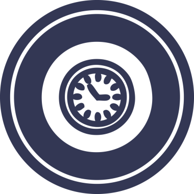 Bir insan tarafından çizilmiş duvar saati dairesel simgesi