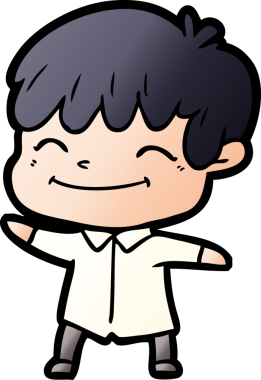 Bir insan tarafından çizilmiş mutlu çocuk çizgi filmi.