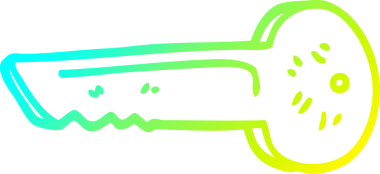 Bir insan tarafından çizilen altın anahtarın soğuk gradyan çizgisi.