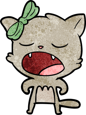 Bir insan tarafından miyavlanan kedi çizgi filmi.