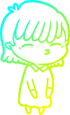 Bir insan tarafından çizilmiş bir karikatür kadın çizimi.