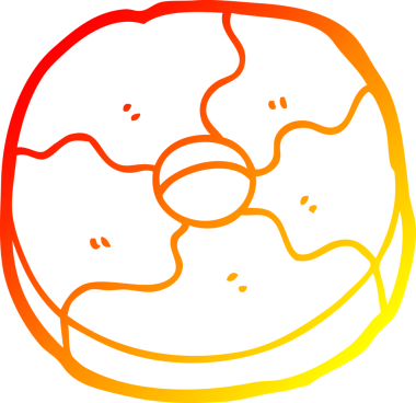 Bir insan tarafından çizilmiş bir bisküvinin sıcak çizgi çizimi