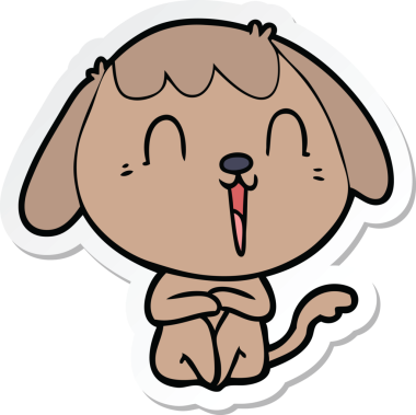 Bir insan tarafından çizilmiş şirin bir köpeğin çıkartması.