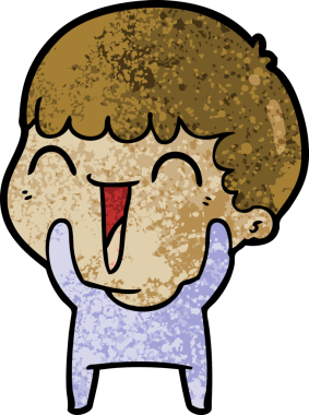 Bir insan tarafından çizilmiş mutlu bir adam.