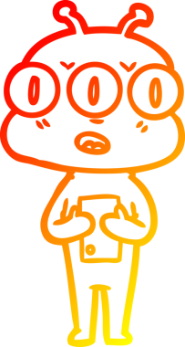 Bir insan tarafından çizilmiş üç gözlü bir karikatür çizimi.