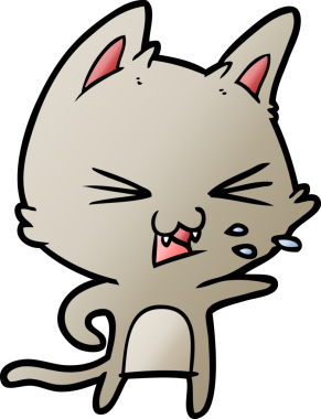 Bir insan tarafından çizilmiş kedi tıslaması.