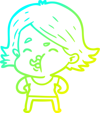 Bir insan tarafından çizilmiş bir karikatür kızı çizimi.