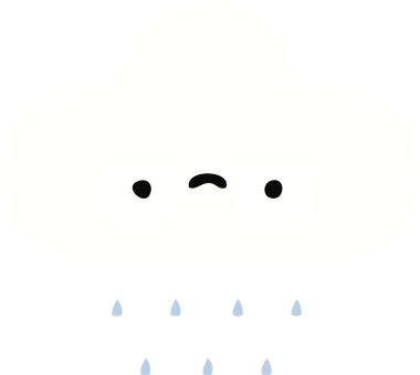 Bir insan tarafından çizilmiş bir yağmur bulutunun düz renkli retro karikatürü