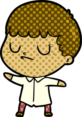 Bir insan tarafından çizilmiş huysuz çocuk çizgi filmi.