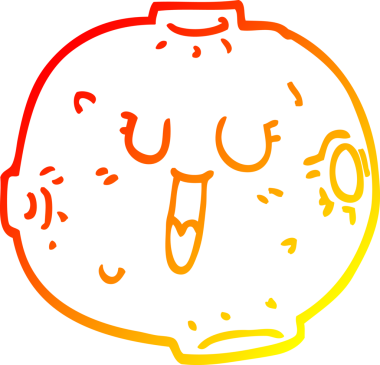 Bir insan tarafından çizilmiş parlak bir ayın sıcak çizgi çizimi