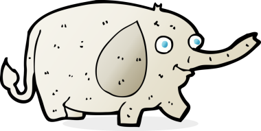 Bir insan tarafından çizilmiş komik küçük bir fil.