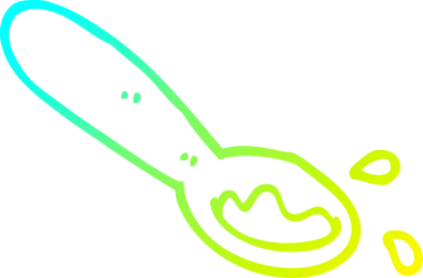 Bir insan tarafından çizilmiş bir yemek kepçesinin soğuk gradyan çizimi