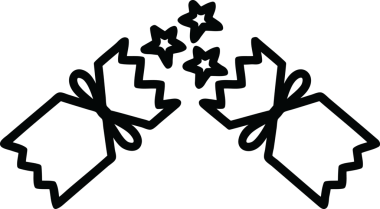 Bir insan tarafından çizilmiş patlayan noel krakeri simgesi