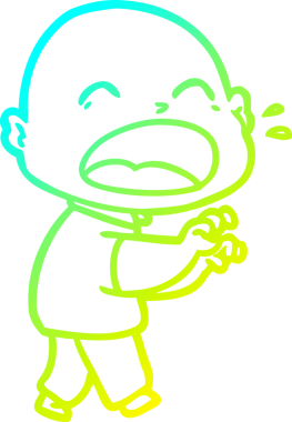 Bir insan tarafından çizilmiş kel adam diye bağıran bir çizgi film çizimi.