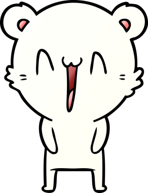 Bir insan tarafından çizilmiş mutlu kutup ayısı karikatürü