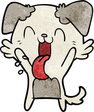 Bir insan tarafından çizilmiş nefes nefese kalmış bir köpek.