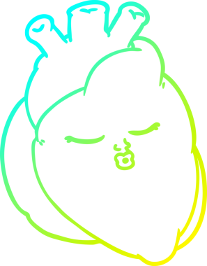 Bir insan tarafından çizilmiş karikatür kalp çizimi.