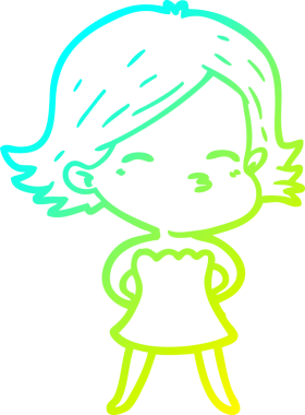 Bir insan tarafından çizilmiş bir karikatür kadın çizimi.