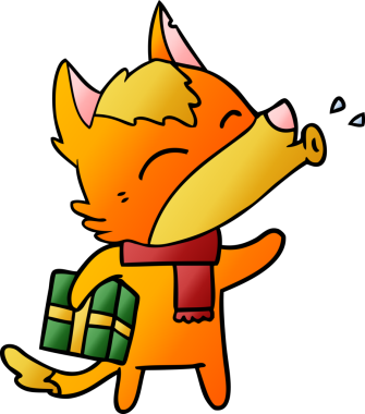 Bir insan tarafından çizilmiş tilki çizgi film karakteri.