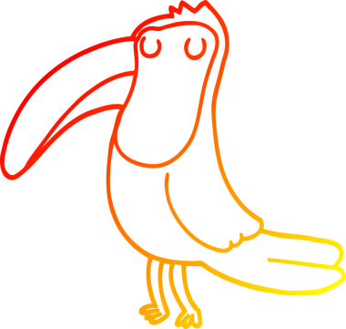 Bir insan tarafından çizilmiş sıcak çizgi bir tukan çizimi