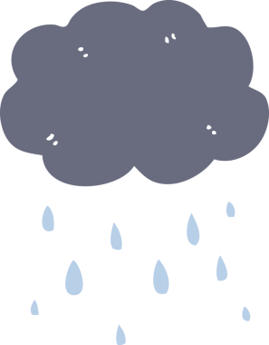 Bir insan tarafından çizilmiş düz renkli karikatür bulutu